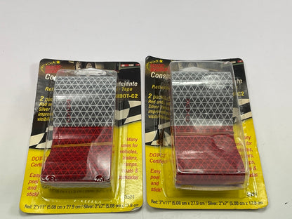 (2) Magic Mounts 3521 Red & Silver 2'' X 18'' Safety Reflective Conspicuity Tape