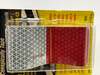 (2) Magic Mounts 3521 Red & Silver 2'' X 18'' Safety Reflective Conspicuity Tape