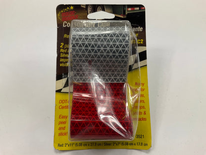 Magic Mounts 3521 Red & Silver 2'' X 18'' Safety Reflective Conspicuity Tape