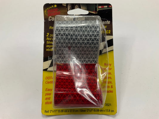 Magic Mounts 3521 Red & Silver 2'' X 18'' Safety Reflective Conspicuity Tape