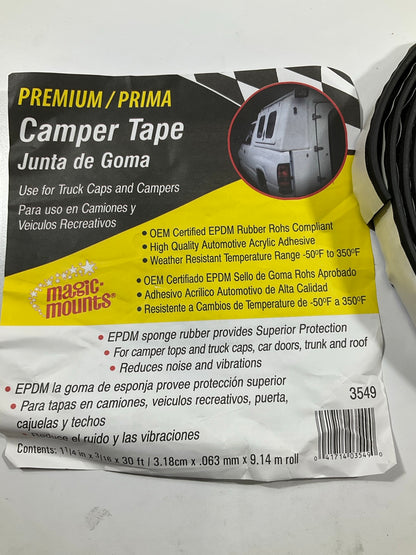 Magic Mounts 3549 1-1/4'' X 3/16'' X 30' Premium Camper Shell Weatherseal Tape Type 2