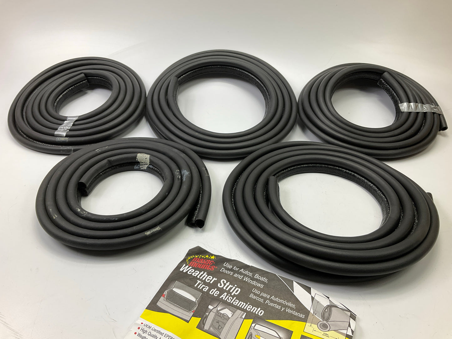 (5) Magic Mounts 3555 Self-Adhesive Weatherstrip Seal Tape 1/2'' W 1'' Tall X 10'