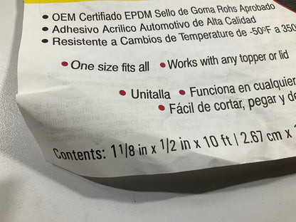 Magic Mounts 3558 Self-Adhesive Weatherstrip Seal 1/2'' Wide, 1-1/8'''' Tall X 10'