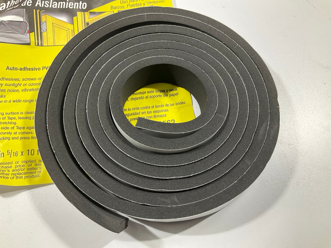 1'' W X 5/16'' Tall X 10 Feet Premium High Density Rubber Foam Weather Strip Seal