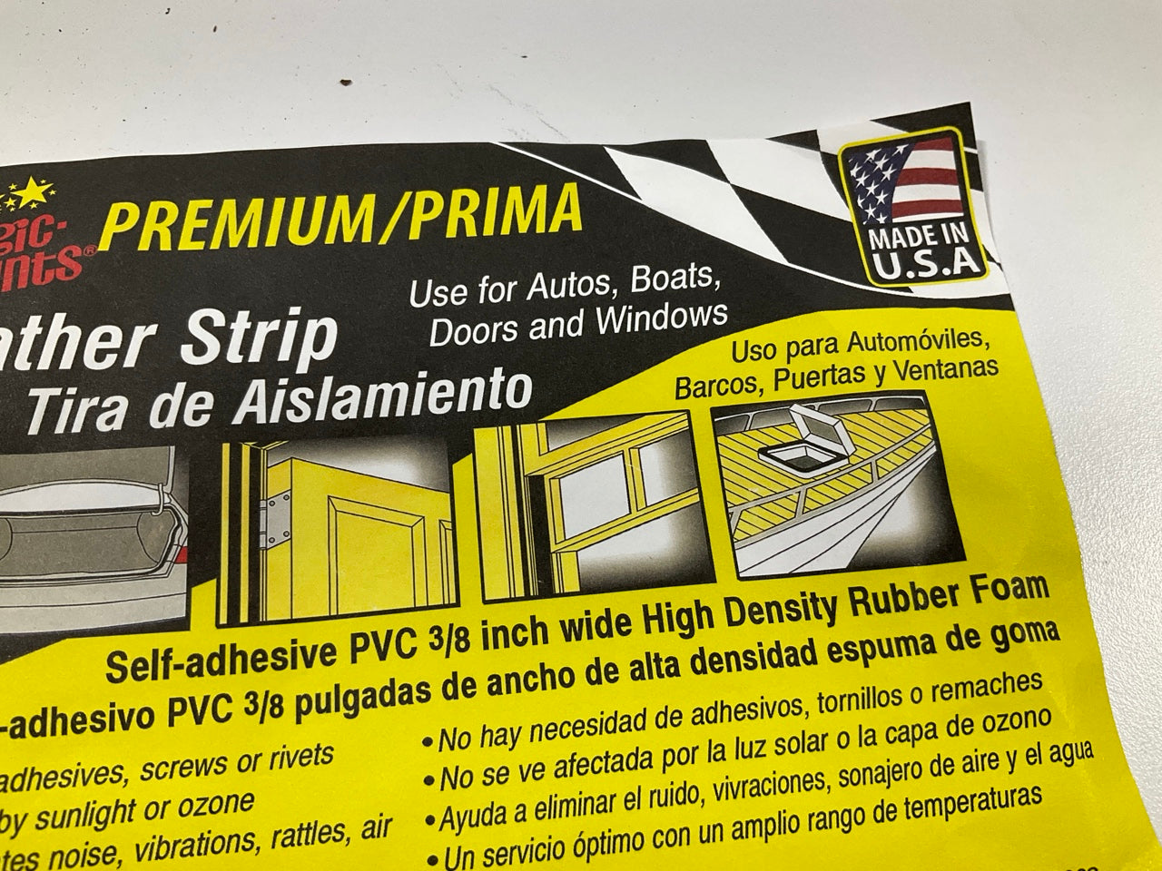 Magic Mounts 3563 Premium Self-adhesive PVC Weatherstrip Seal 3/8'' X 3/16'' 10 FT