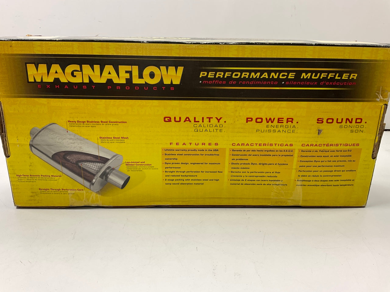 Magnaflow 14335 Stainless Steel Performance Exhaust Muffler 2-1/4'' In Out, 20'' L