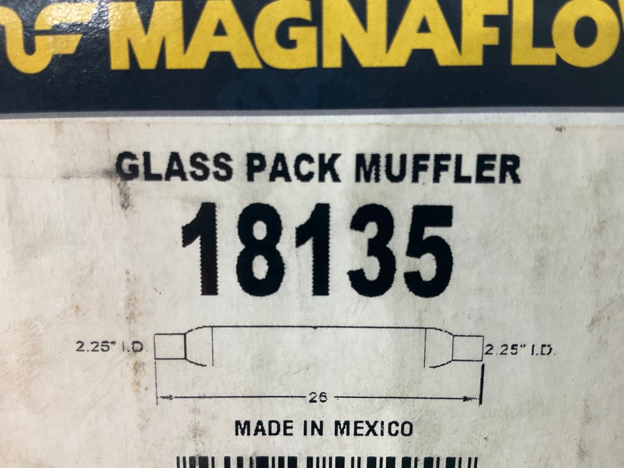 Magnaflow 18135 Glass Pack Aluminized Exhaust Muffler 2-1/4'' Inlet / Outlet, 26''