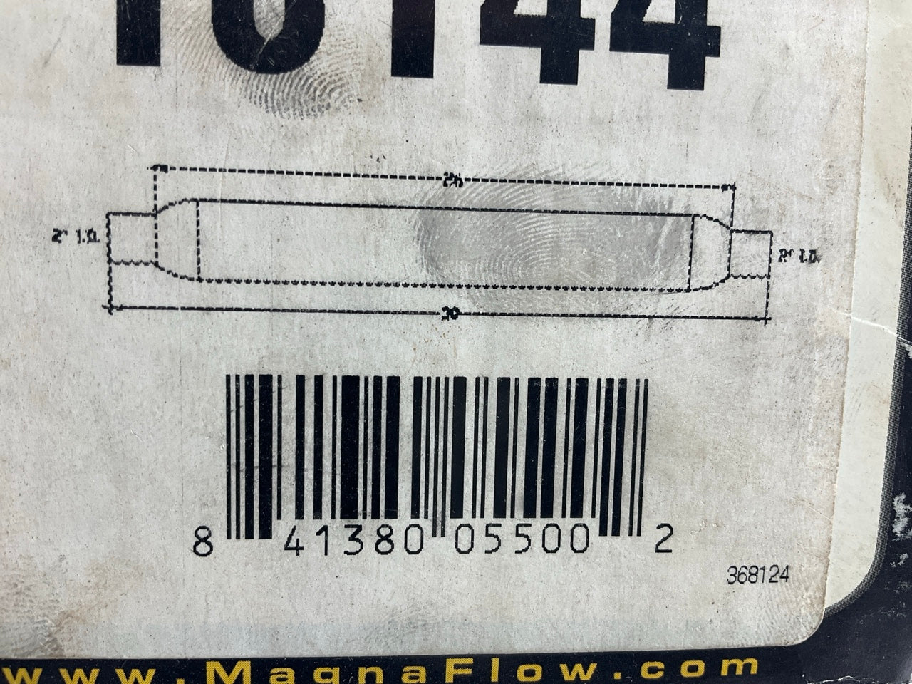 MagnaFlow 18144 Large Stainless Steel Glasspack Muffler, 2'' Inlet, 2'' Out, 30'' L