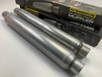 (2) Magnaflow 18146 2.5'' In/Out  4'' Round Glasspack Performance Exhaust Mufflers