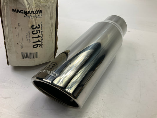 Magnaflow 35116 Stainless Steel Exhaust Tip, 12'' Long, 4'' Rolled Edge, 3'' ID