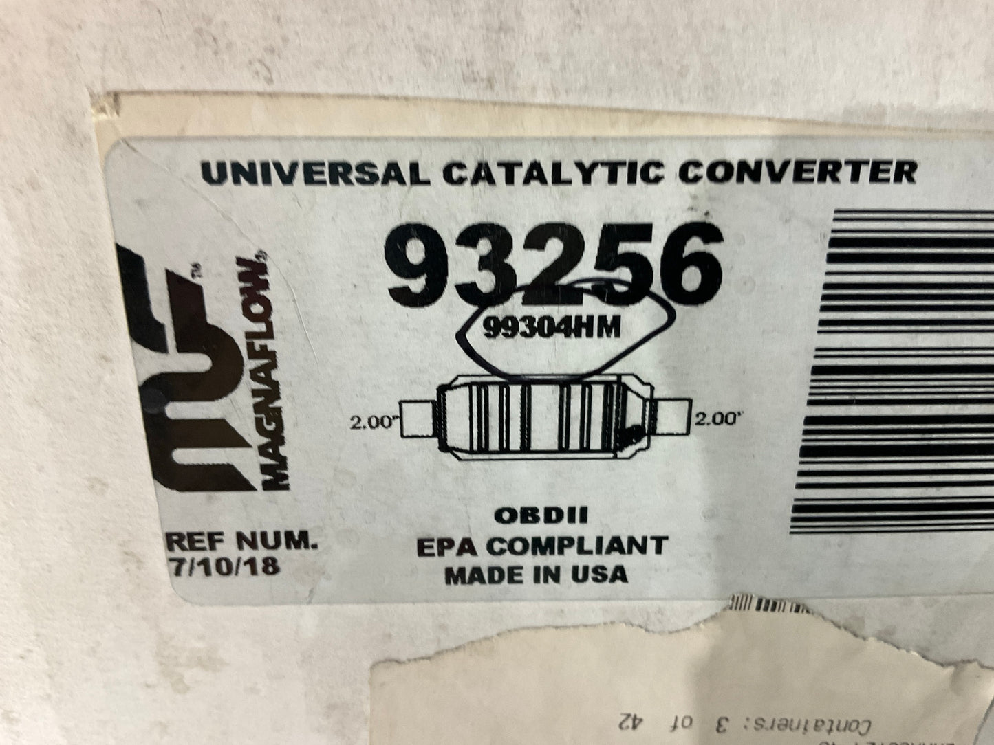Magnaflow 99304HM Universal EPA Compliant Catalytic Converter 2'' In Out, 15'' L.