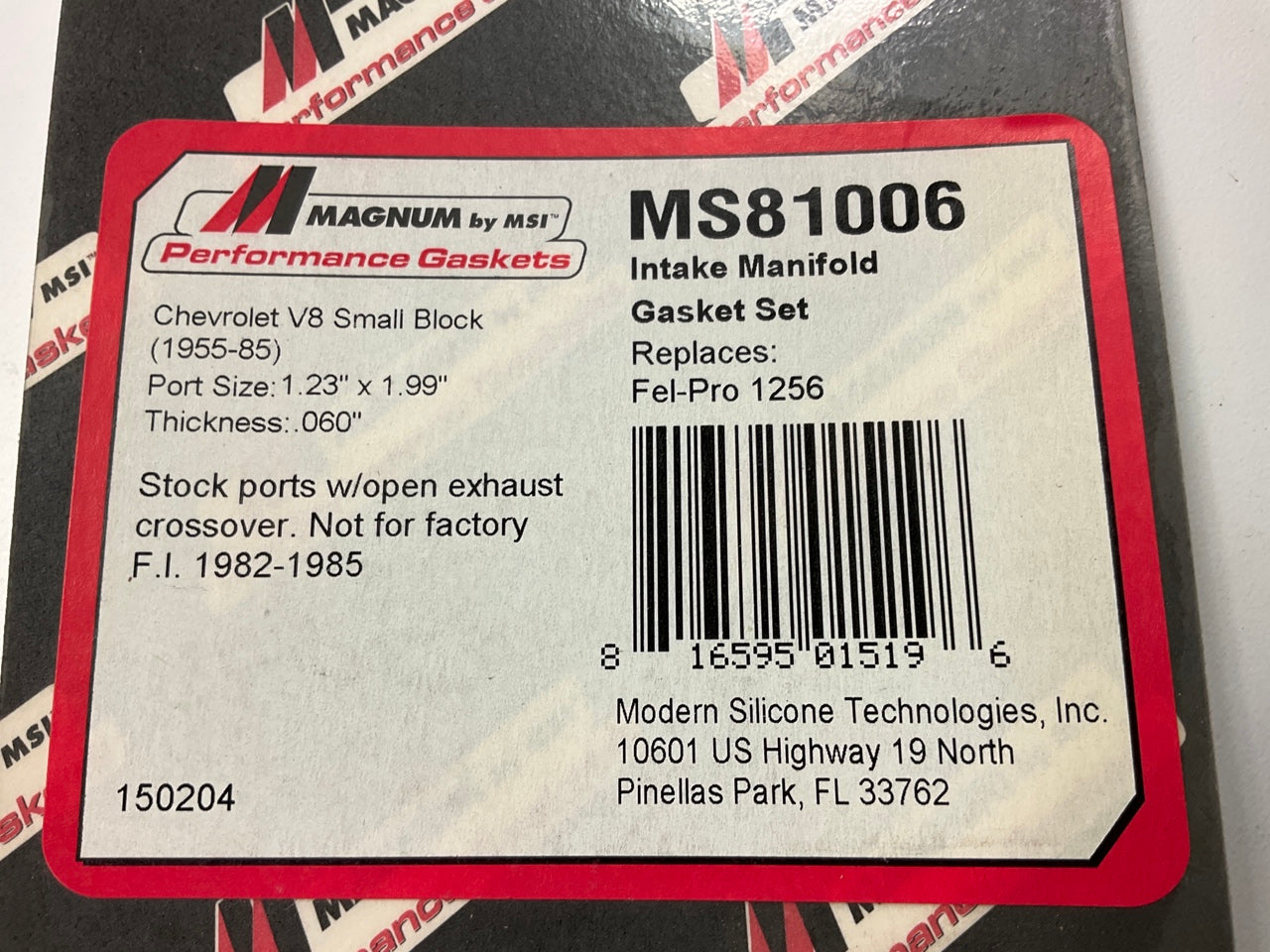 Magnum MS81006 Engine Intake Manifold Gasket Set - Chevrolet SBC  1.23'' X 1.99''