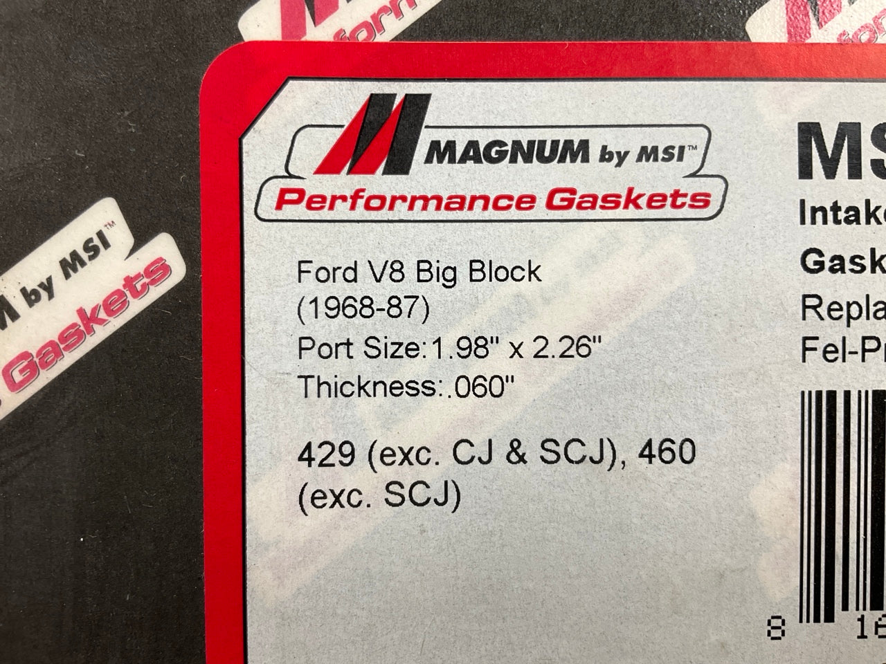 Magnum MS81008 Intake Gasket Set - Ford V8 Big Block 429 460, 1.98'' X 2.26'' Port