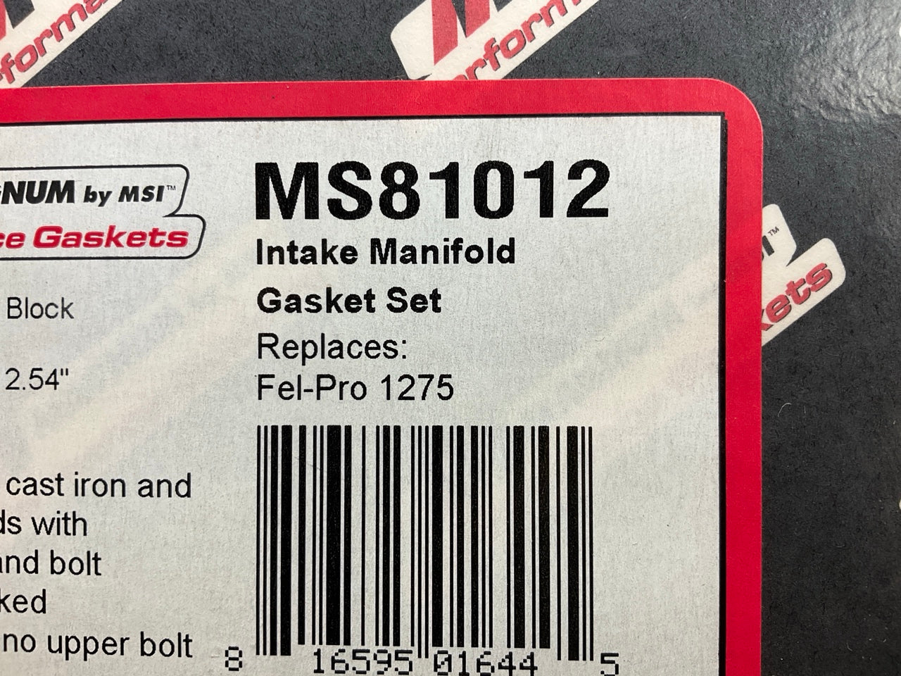 Magnum MS81012 Intake Manifold Gasket Set - Big Block Chevy BBC 1.82''x2.54'' Port