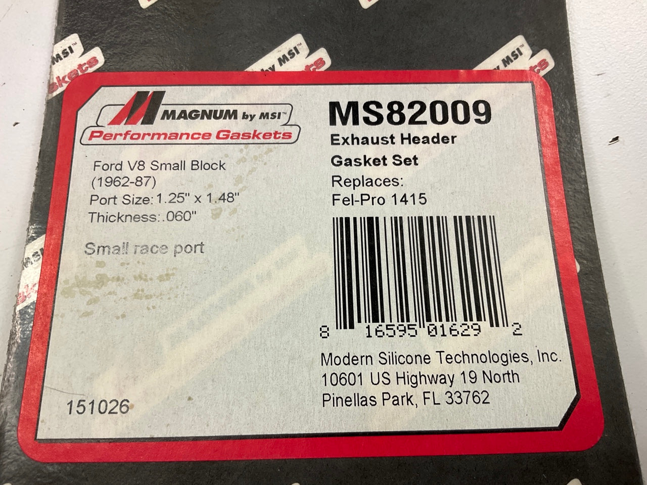 Magnum MS82009 Exhaust Header Gasket Set - 62-87 Ford Small Block, 1.25'' X 1.48''