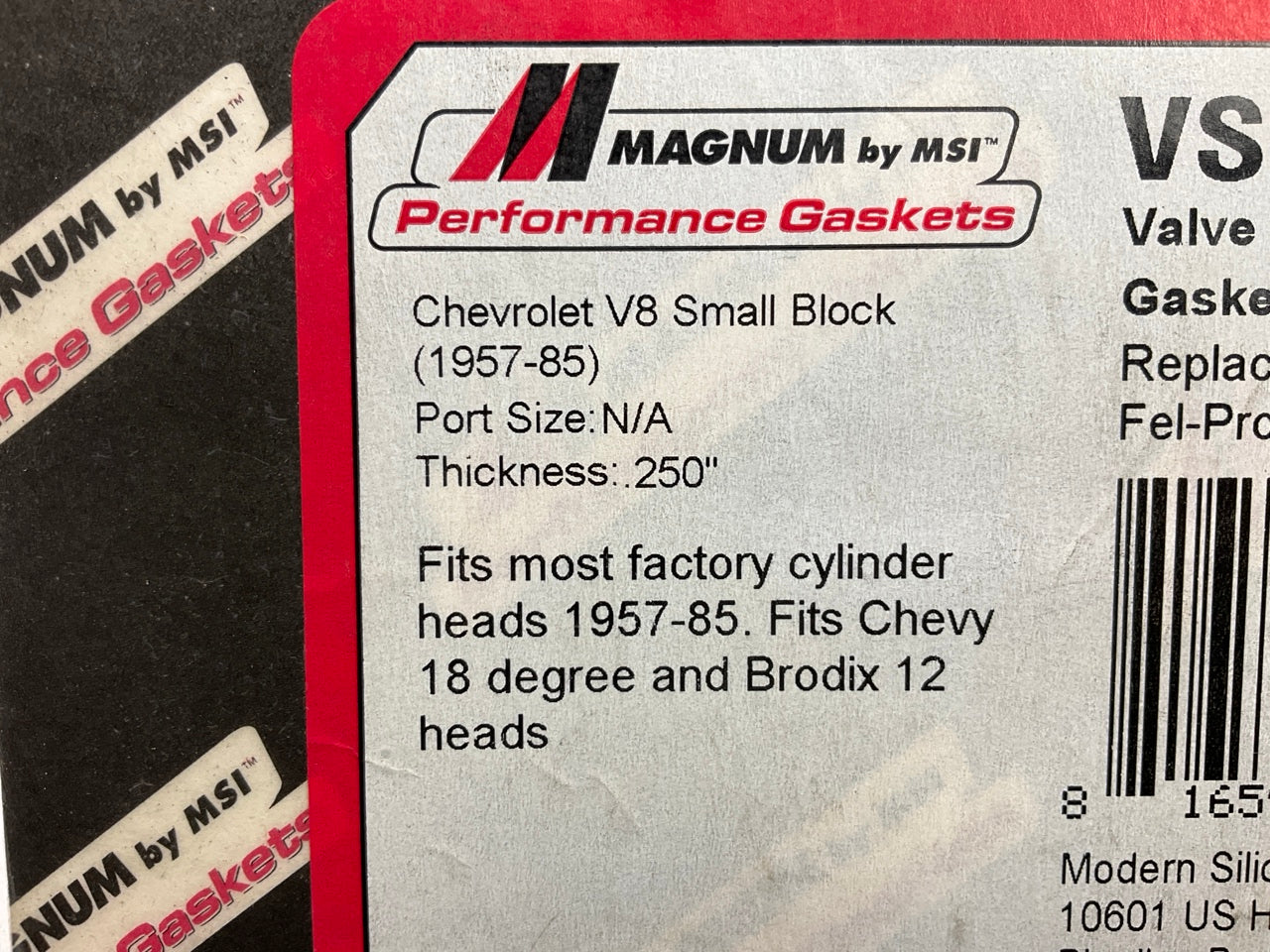Magnum VS83002 .250'' Valve Cover Gasket Set - Small Block Chevy SBC 18 Deg Heads