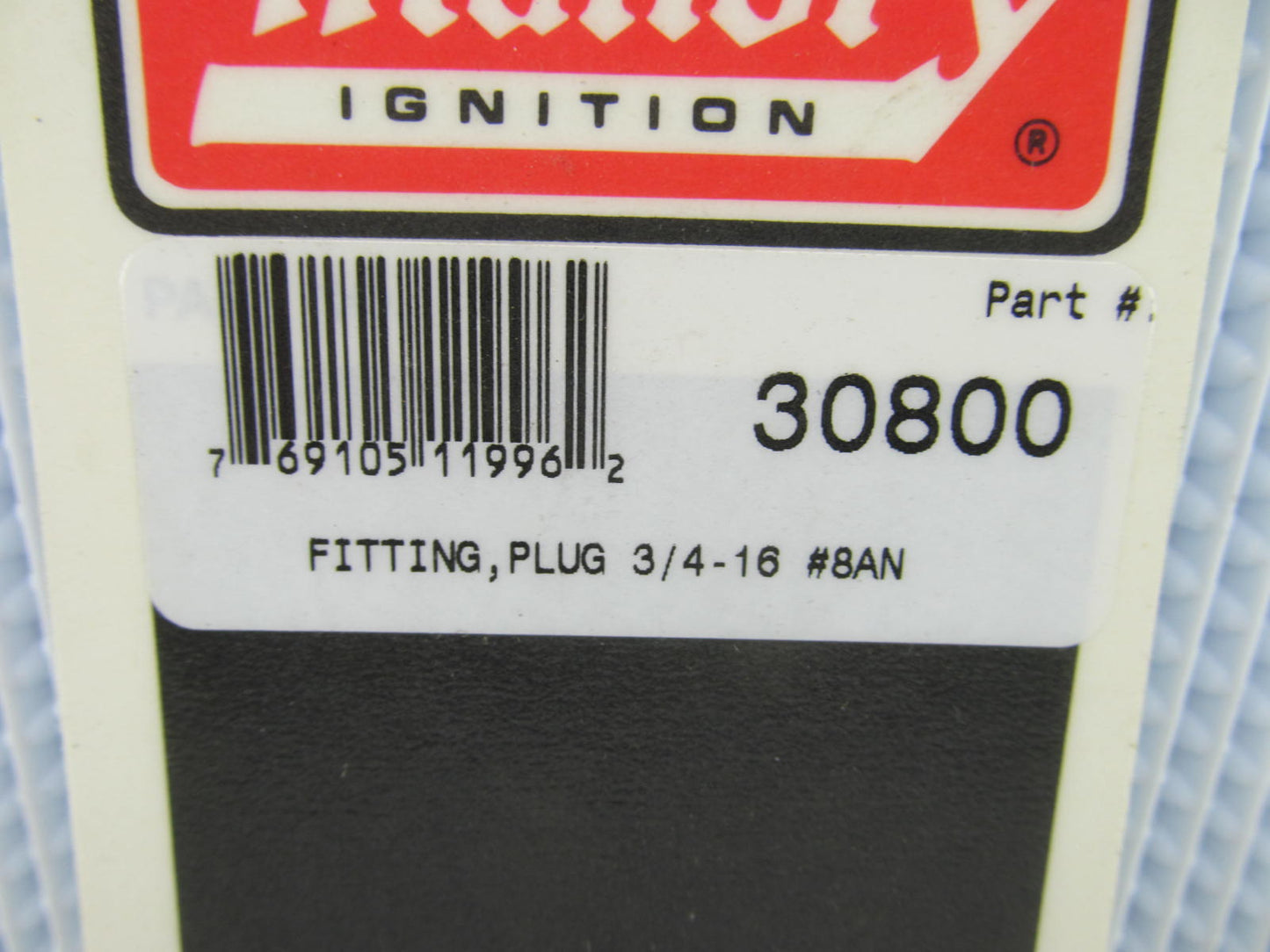 8 An Fuel Port Plug 3/4 -16  Black Aluminum O-Ring Plug Mallory 30800