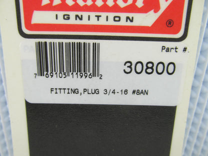 8 An Fuel Port Plug 3/4 -16  Black Aluminum O-Ring Plug Mallory 30800