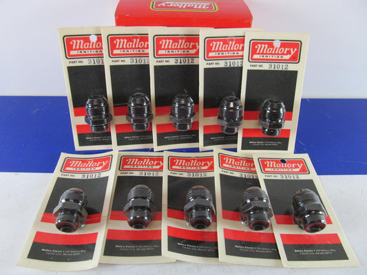 (x10) Mallory 31012 Fuel Pump Fitting  -10 AN Port To -12 AN Outlet