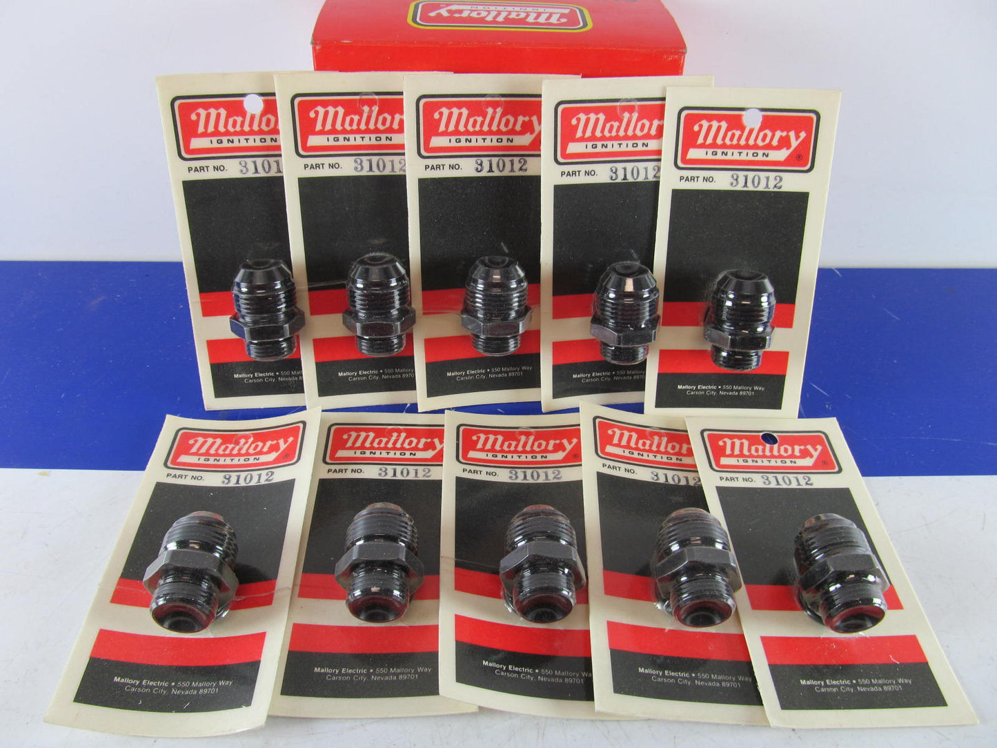 (10) Mallory 31012 Fuel Pump Fitting  -10 AN Port To -12 AN Outlet