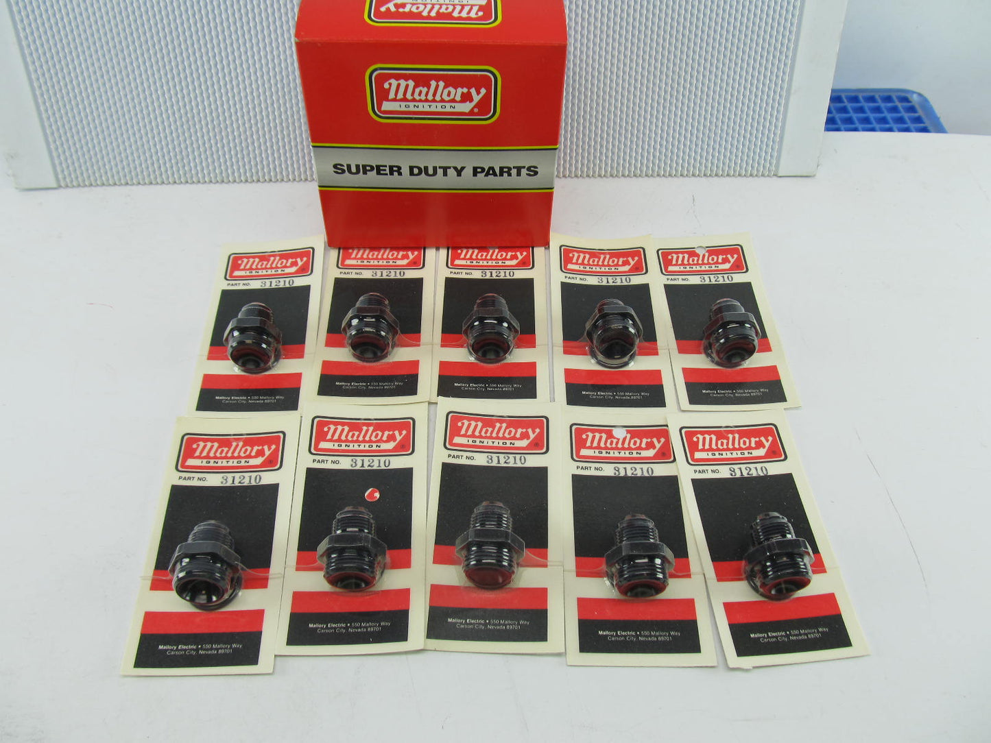 (10) Mallory 31210 Adapter Fittings -12AN Port (1-1/16''-12 Thread) To -10AN Hose