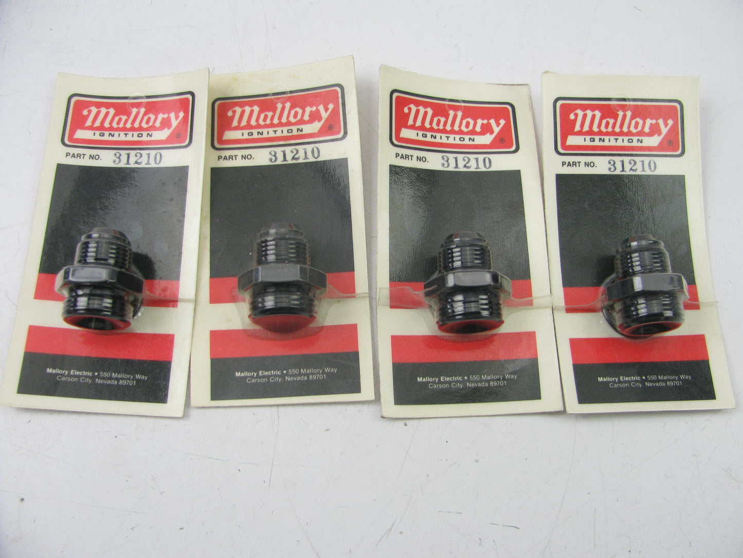 (4) Mallory Port Adapter Fittings -12AN Port (1-1/16''-12 Thread) To -10AN Hose