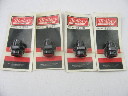 (4) Mallory Port Adapter Fittings -12AN Port (1-1/16''-12 Thread) To -10AN Hose