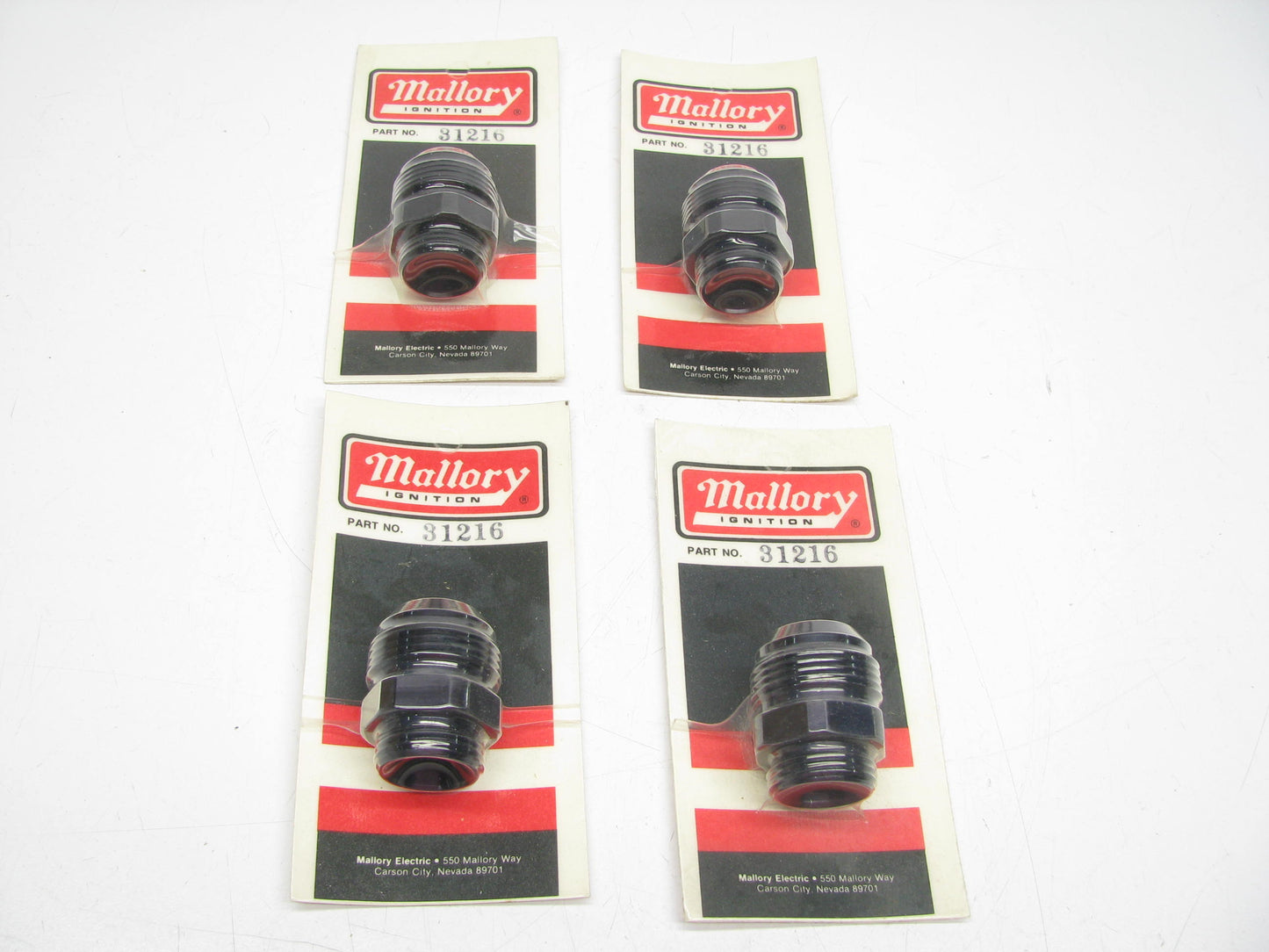 (x4)  Mallory 31216 (  -12AN PORT TO -16AN  1-1/16-12  Thread)  Fuel Fitting