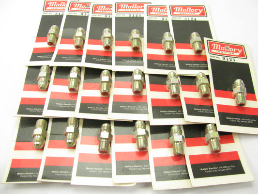 (19) Mallory 3124 6AN To 1/4'' NPT Straight Adapter Pipe Fuel Oil Air Fitting