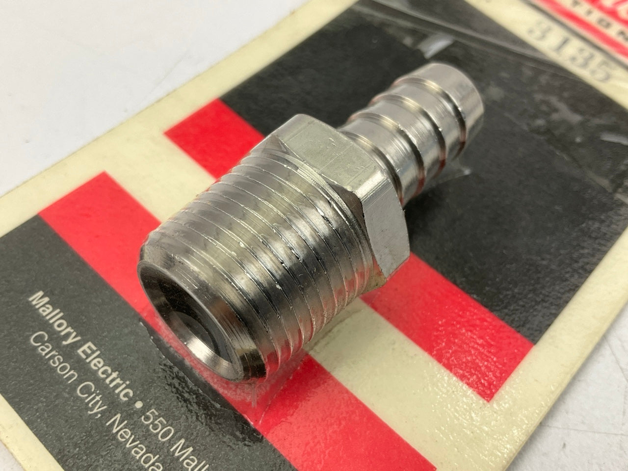 (2) Mallory 3135 Fitting 1/2'' Barbed Hose To 1/2'' Female NPT - Stainless Steel