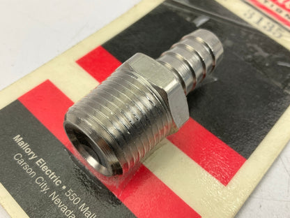 (2) Mallory 3135 Fitting 1/2'' Barbed Hose To 1/2'' Female NPT - Stainless Steel