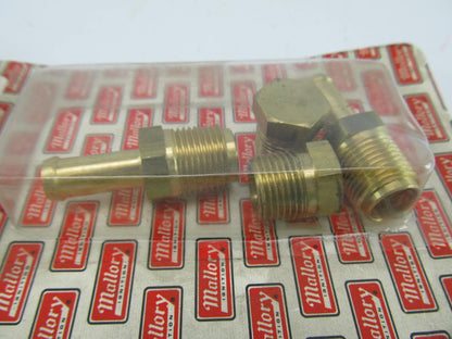 Mallory 3145 3/8'' Barbed Hose Fuel Fittings With 3/8'' NPT Plugs - 2 PACK