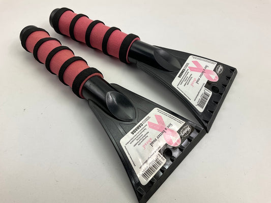 (2) Hopkins 994PKUS Mallory Pink Snow Tools 10'' Ice Scraper - 2 PACK