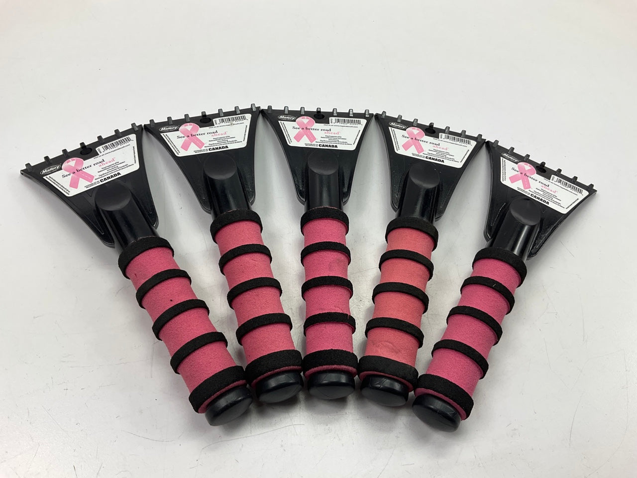 5 / PACK  Hopkins 994PKUS Mallory 10'' Ice Scraper - Pink - Snow Ice Scraper Tool