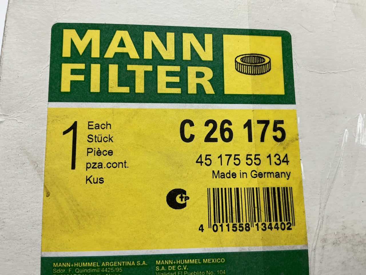 Mann C26175 Engine Air Filter - 1986-1991 Volkswagen Transporter, Vanagon