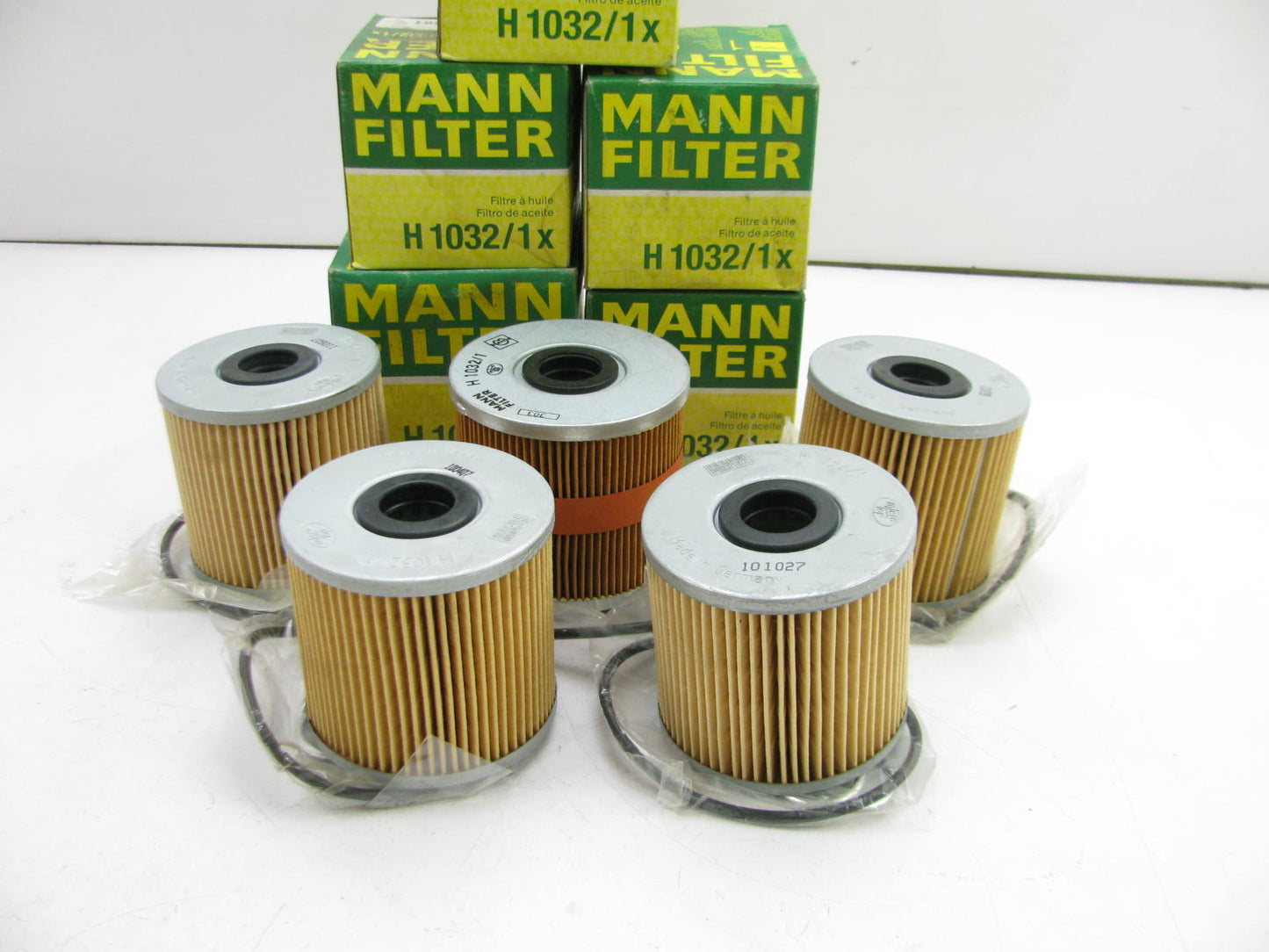 (5) Mann & Hummel H1032/1 Oil Filter Cartridges For 1997-1999 Audi A8