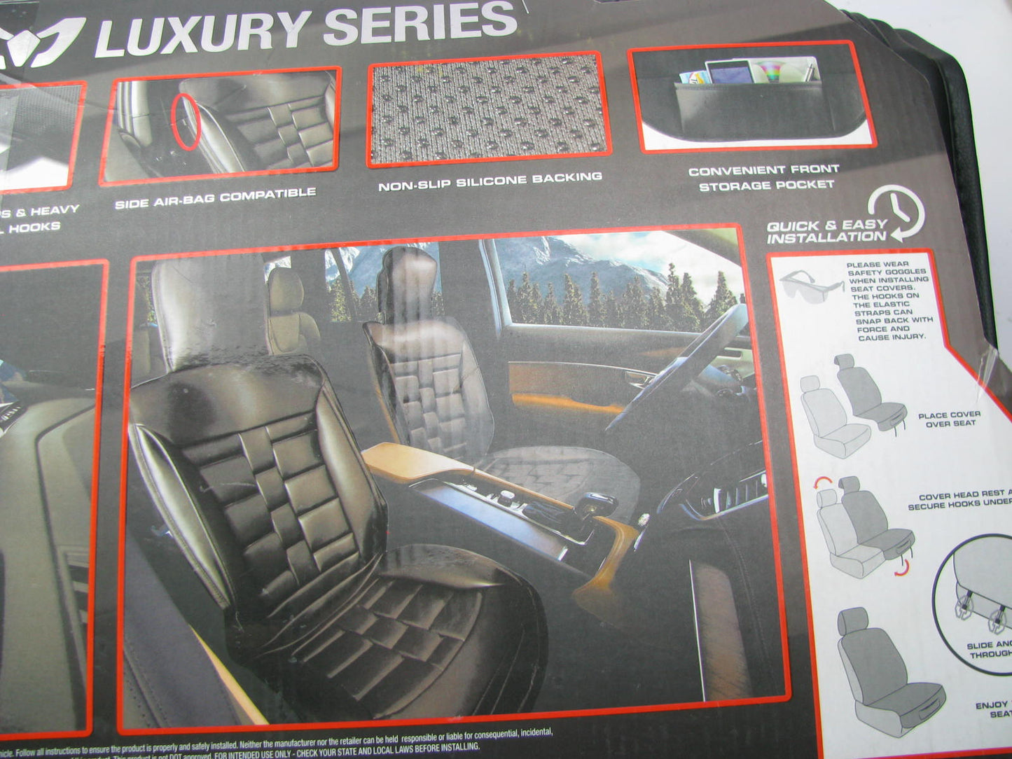 Masque 63005 Luxury Series Black Padded Seat Cover For Most Cars, Trucks, SUV