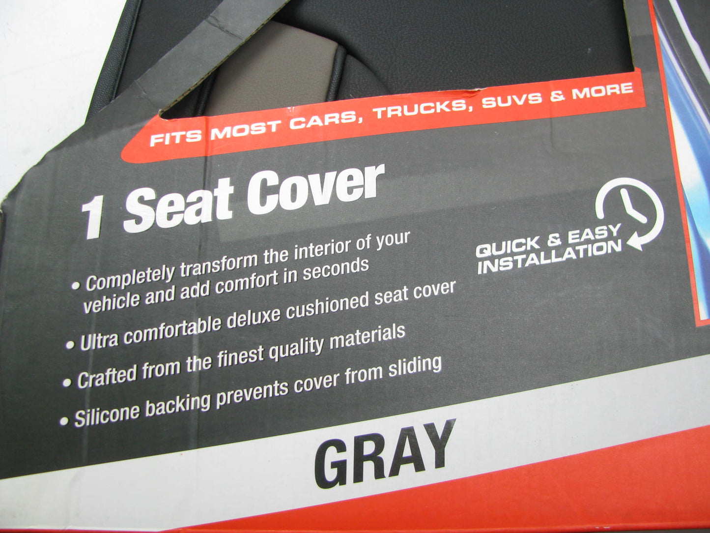 Masque 63054 Luxury Series Gray Seat Cover For Most Cars, Trucks, And SUVs