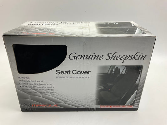 Masque 63811 High Back GENUINE Sheepskin Seat Cover, Black