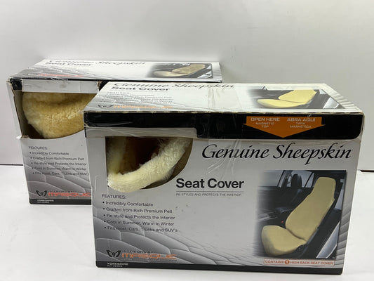 (2) Masque 63813 Genuine Sheepskin Seat Cover For Most Cars, Trucks, SUV's