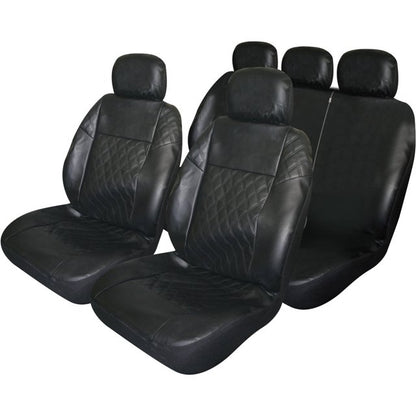 Masque 67217 Black Diamond Seat Covers Set - Front & Rear Seats Kit