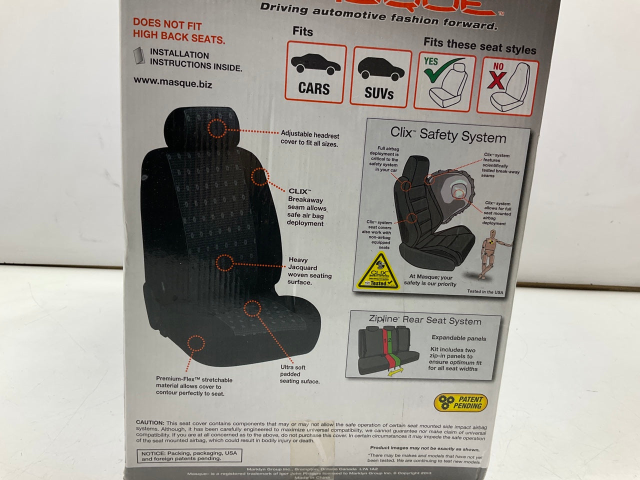 Masque 67224ES GRAY Truck / SUV Seat Cover Kit - 2 Bucket Seats & 1 Bench Seat