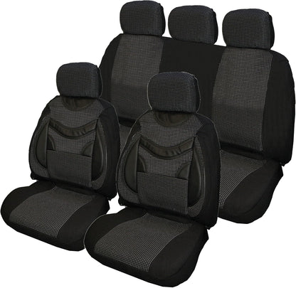 Masque 67225 Torino 4 PIECE Interior Makeover Seat Cover Kit, Black / Blue
