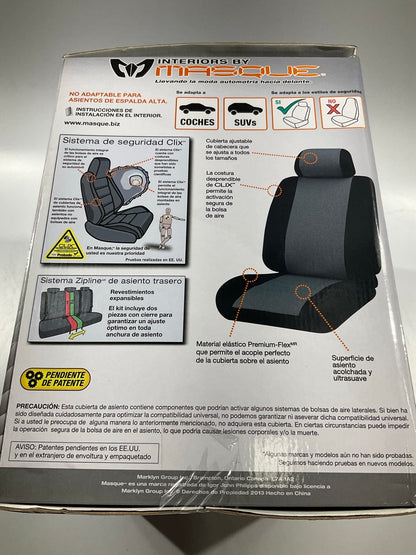 Masque 67228 Car & Small SUV Front Bucket Seat Covers & Rear Bench Cover