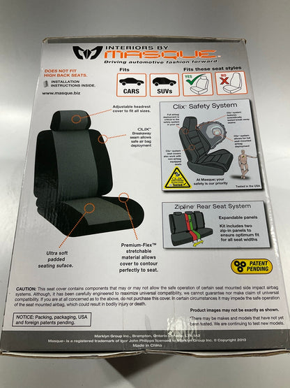 Masque 67228 Car & Small SUV Front Bucket Seat Covers & Rear Bench Cover