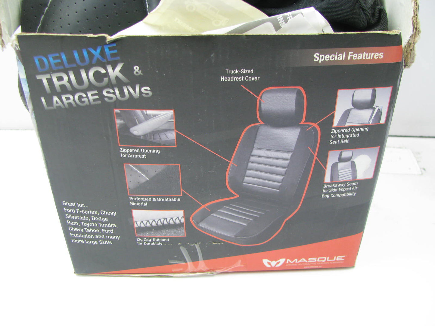 Masque 67521 Heavy Duty Phantom Black Seat Covers - Does 2 Front Seats