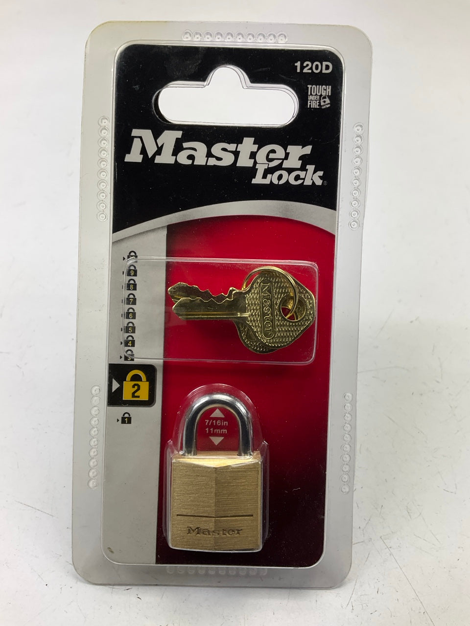 Master Lock # 120D Solid Brass Padlock 7/16'' Pad Lock For Luggage Cabinet Locker