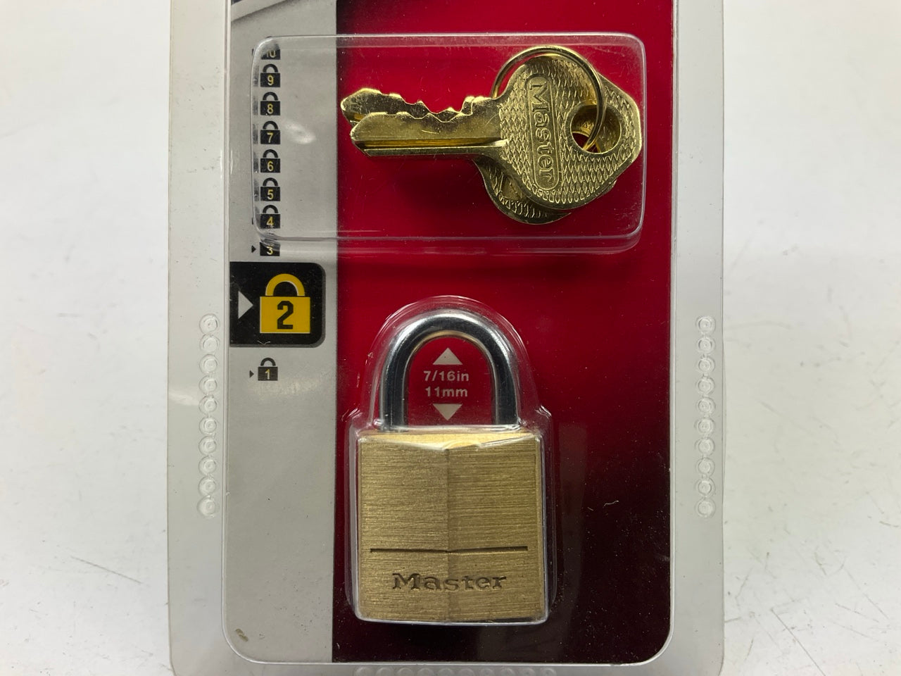 Master Lock # 120D Solid Brass Padlock 7/16'' Pad Lock For Luggage Cabinet Locker