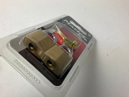 Master Lock 120T 3/4in (19mm) Wide Solid Brass Body Padlock, 2-Pack