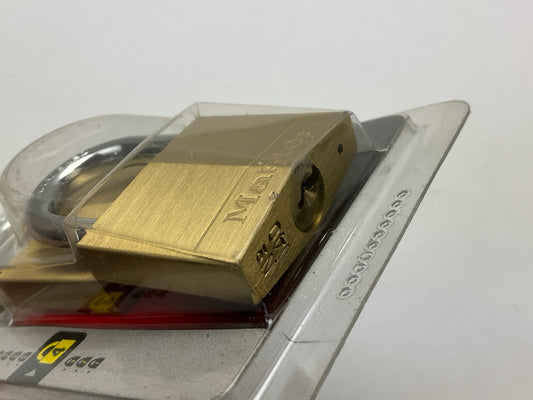 Master Lock 140T 1-9/16'' (40mm) Wide Solid Brass Body Padlock; 2-Pack